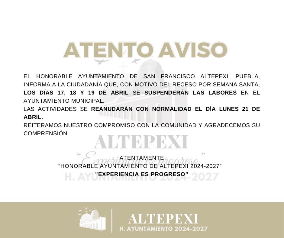 🔴AVISO IMPORTANTE SEMANA SANTA🔴